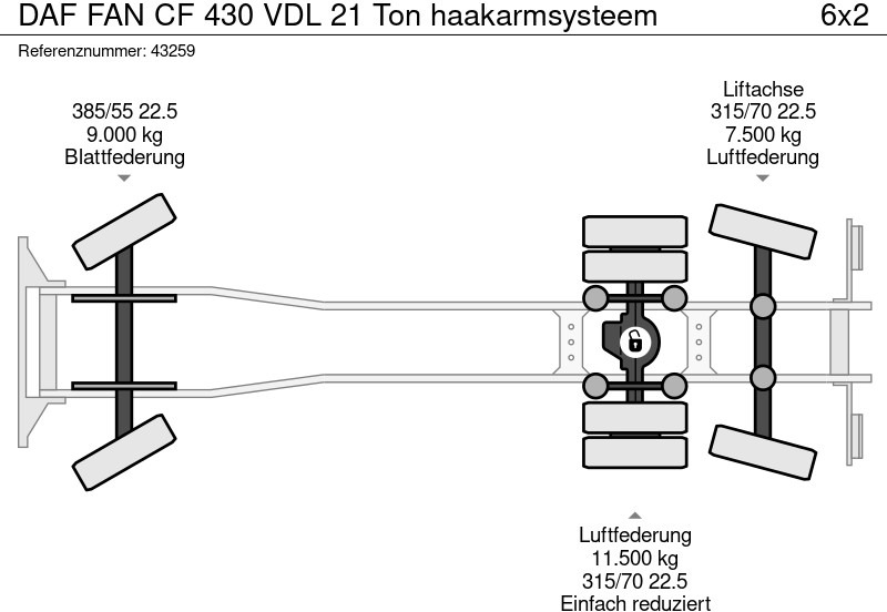 Krokbil DAF FAN CF 430 VDL 21 Ton haakarmsysteem: bilde 20