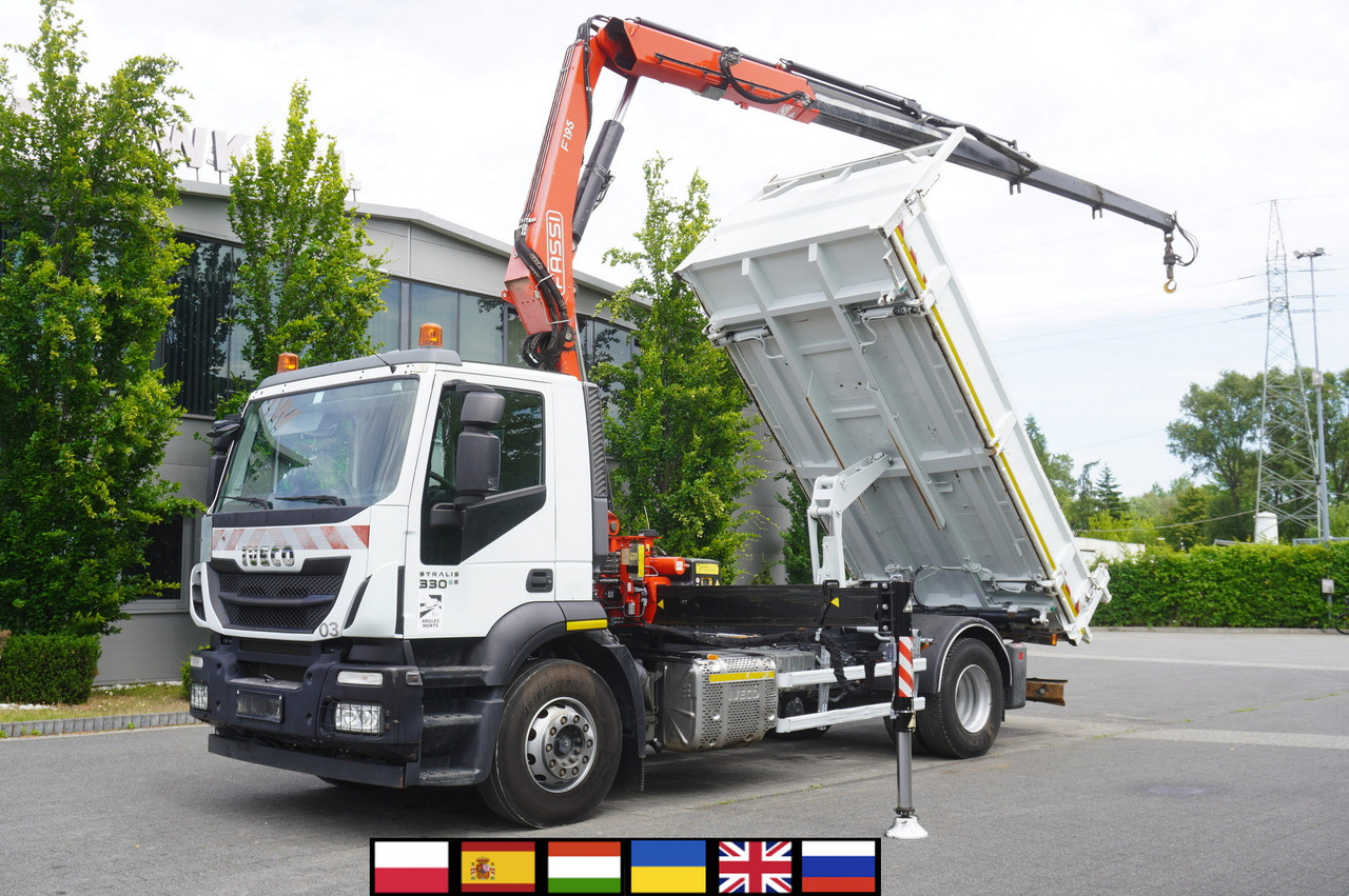IVECO STRALIS 330 E6 / FASSI 195A 8.5 T / 3-side tipper - Tippbil, Kranbil: bilde 1 IVECO STRALIS 330 E6 / FASSI 195A 8.5 T / 3-side tipper - Tippbil, Kranbil: bilde 1