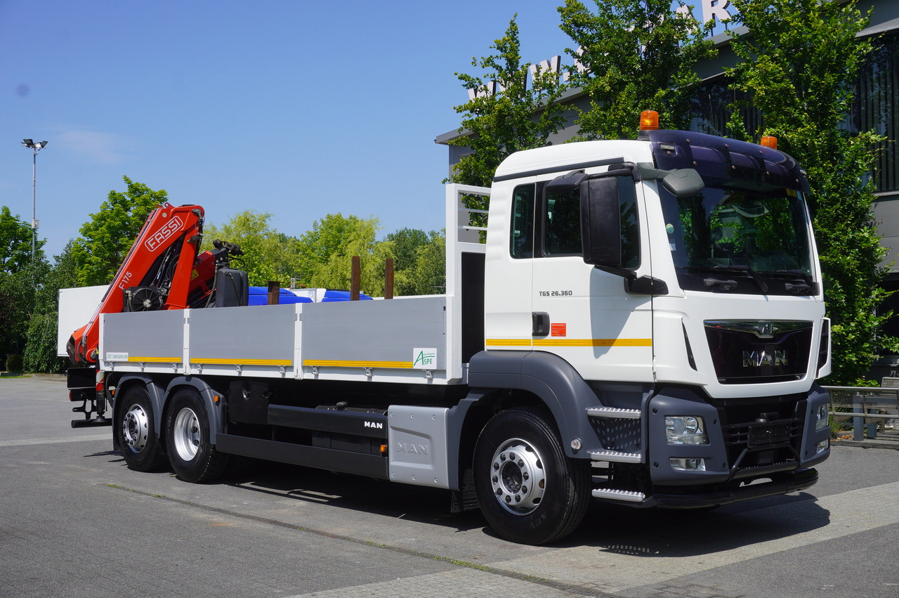MAN TGS 26.360 Flatbed / Fassi F175 7.7 T / steered 3rd axle - Kranbil: bilde 2 MAN TGS 26.360 Flatbed / Fassi F175 7.7 T / steered 3rd axle - Kranbil: bilde 2