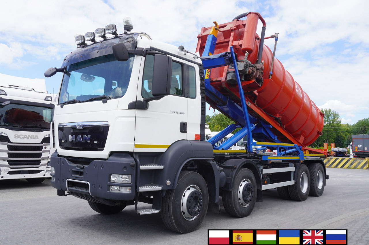 MAN TGS 35.400 8 × 4 E5 / HYVA HOOK LIFT 32.56 SE / Septic barrel 13000 L - Gjødselvogn: bilde 1 MAN TGS 35.400 8 × 4 E5 / HYVA HOOK LIFT 32.56 SE / Septic barrel 13000 L - Gjødselvogn: bilde 1