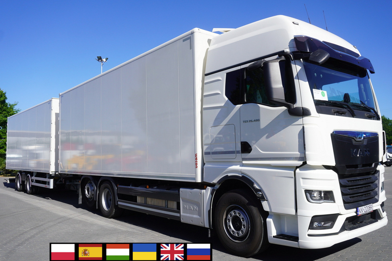 MAN TGX 26.480 6×2-2 LL CH NEW / 19 EPAL box / New Wecon walkthrough box trailer 19 EPAL / 2025.06 !!! - Skapbil: bilde 1 MAN TGX 26.480 6×2-2 LL CH NEW / 19 EPAL box / New Wecon walkthrough box trailer 19 EPAL / 2025.06 !!! - Skapbil: bilde 1