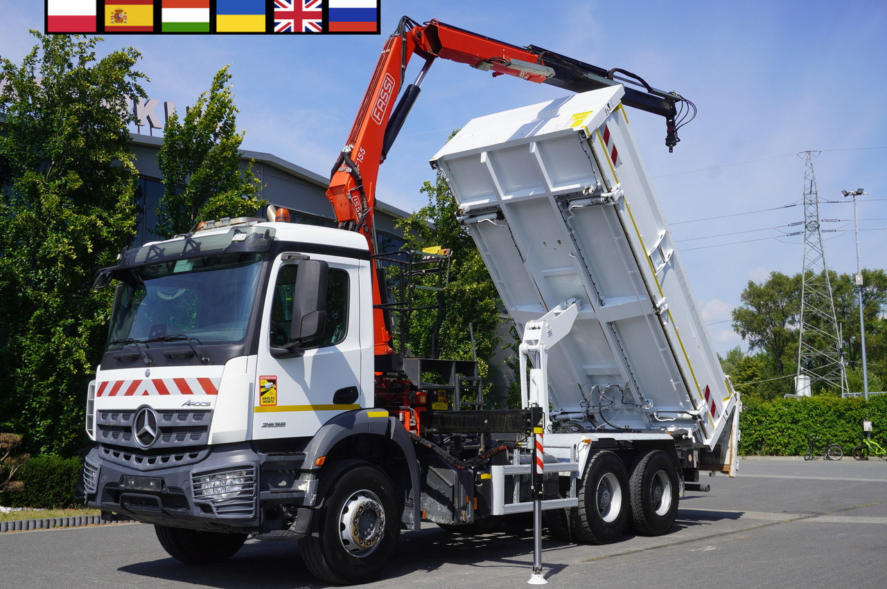 MERCEDES-BENZ AROCS 2636 / Fassi F155A.0.22 crane 6t / 120 tho. km / 3-sided dump truck / 2 x Bordmatic - Planbil, Kranbil: bilde 1 MERCEDES-BENZ AROCS 2636 / Fassi F155A.0.22 crane 6t / 120 tho. km / 3-sided dump truck / 2 x Bordmatic - Planbil, Kranbil: bilde 1