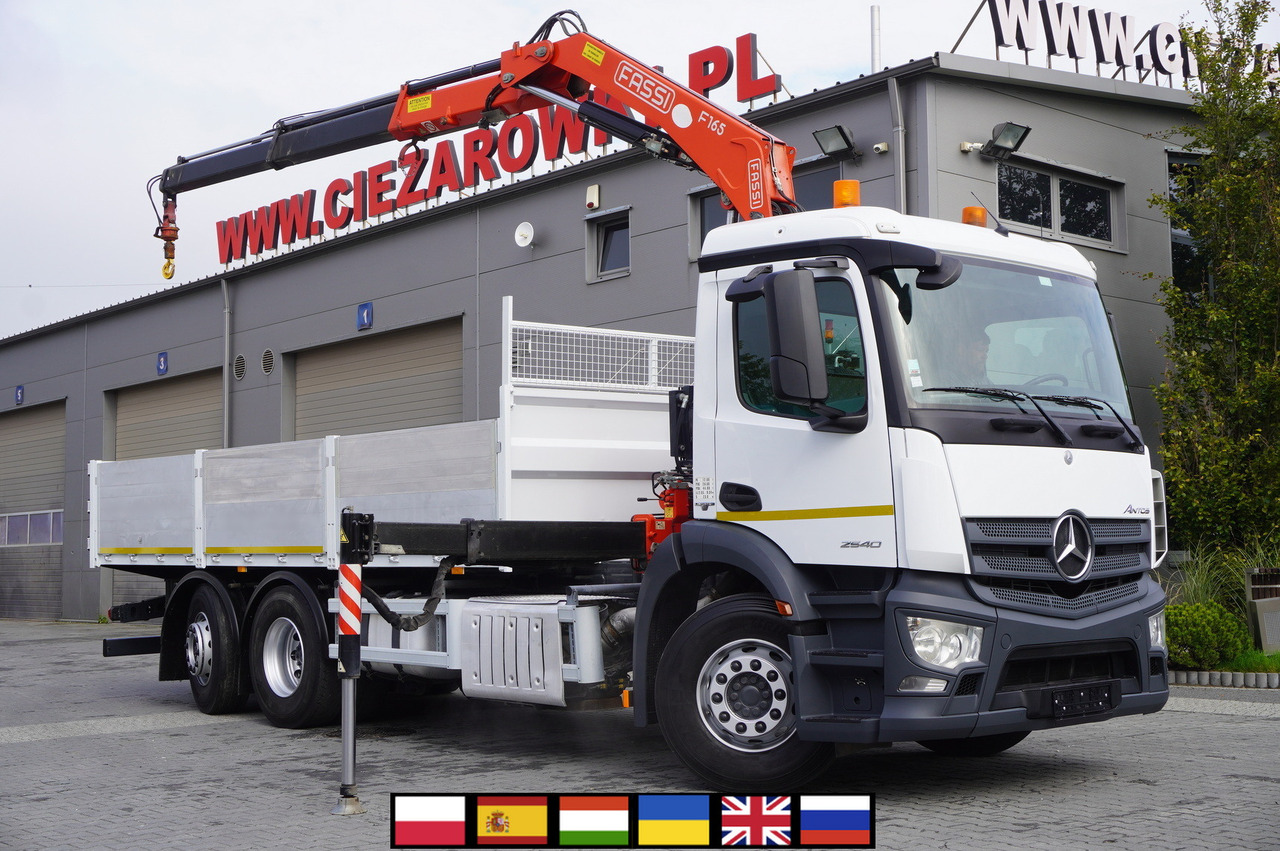 MERCEDES-BENZ Antos 2540 / Flatbed 15 EPAL / Fassi F165 / 6.1 t / 8 m reach / remote control / rotator / 1600 MTH / steered axle - Planbil, Kranbil: bilde 1 MERCEDES-BENZ Antos 2540 / Flatbed 15 EPAL / Fassi F165 / 6.1 t / 8 m reach / remote control / rotator / 1600 MTH / steered axle - Planbil, Kranbil: bilde 1