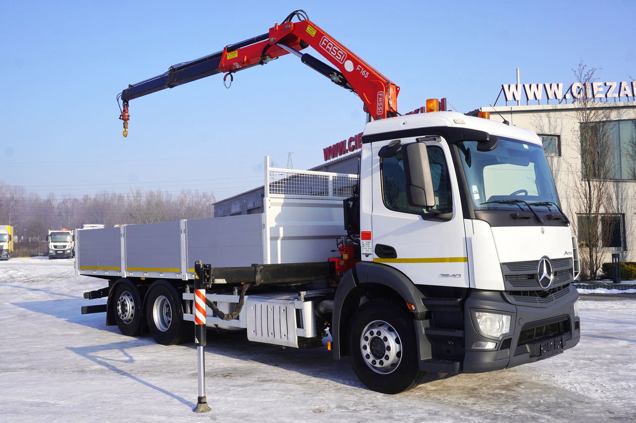 MERCEDES-BENZ Antos 2540 / Flatbed 15 EPAL / Fassi F165 / 6.1 t / 8 m reach / remote control / rotator / 630 MTH / steered axle - Planbil, Kranbil: bilde 2 MERCEDES-BENZ Antos 2540 / Flatbed 15 EPAL / Fassi F165 / 6.1 t / 8 m reach / remote control / rotator / 630 MTH / steered axle - Planbil, Kranbil: bilde 2