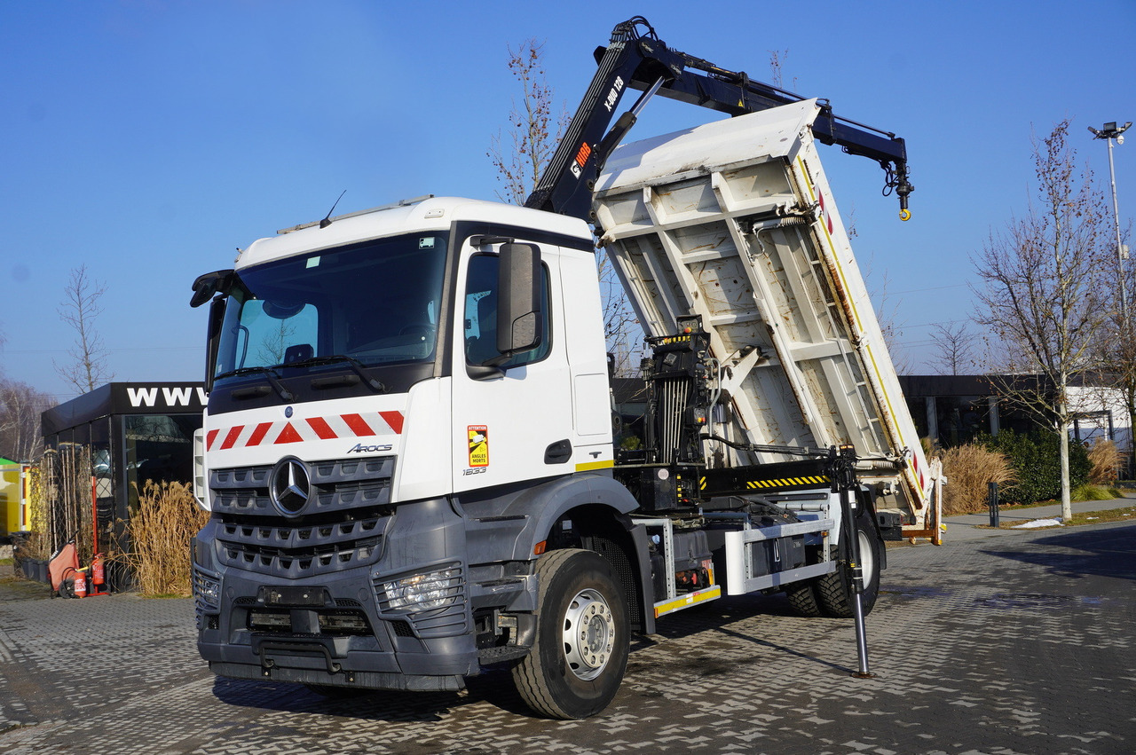 MERCEDES-BENZ Arocs 1833 / 87,000 km!!! / Hds HIAB X-DUO 128 B-2 / three-sided tipper - Planbil, Kranbil: bilde 1 MERCEDES-BENZ Arocs 1833 / 87,000 km!!! / Hds HIAB X-DUO 128 B-2 / three-sided tipper - Planbil, Kranbil: bilde 1