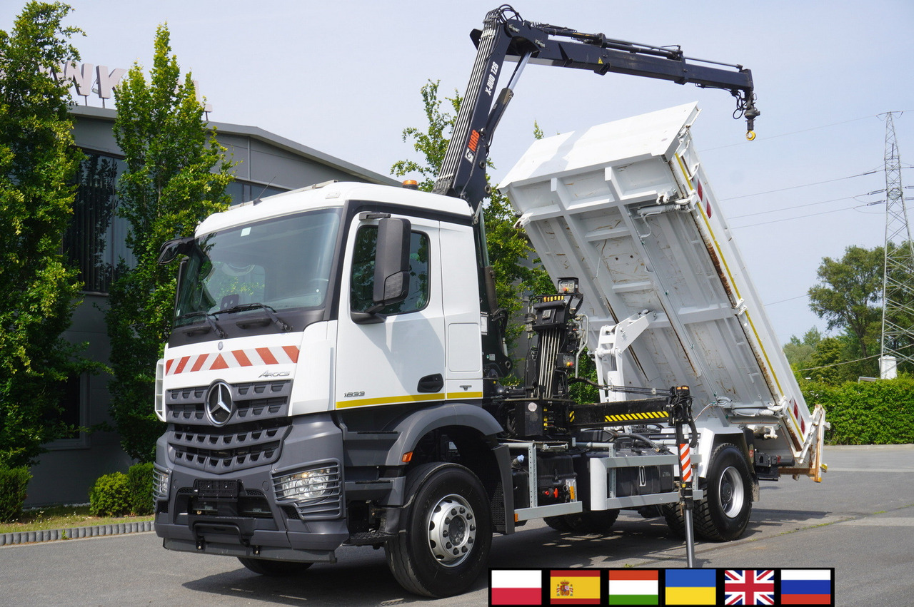 MERCEDES-BENZ Arocs 1833 / 87,000 km!!! / Hds HIAB X-DUO 128 B-2 / three-sided tipper - Planbil, Kranbil: bilde 1 MERCEDES-BENZ Arocs 1833 / 87,000 km!!! / Hds HIAB X-DUO 128 B-2 / three-sided tipper - Planbil, Kranbil: bilde 1