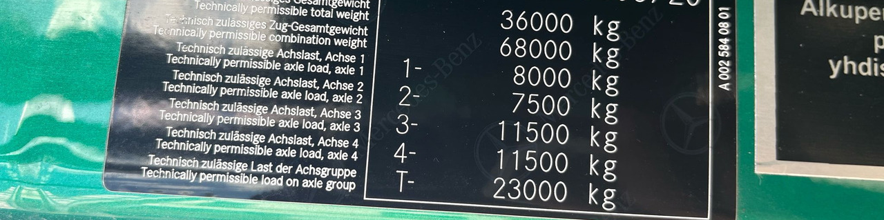 Mercedes-Benz Arocs 3563 8 × 4 / 630 HP / steered axle / Logging superstructure - Chassis lastebil: bilde 2 Mercedes-Benz Arocs 3563 8 × 4 / 630 HP / steered axle / Logging superstructure - Chassis lastebil: bilde 2