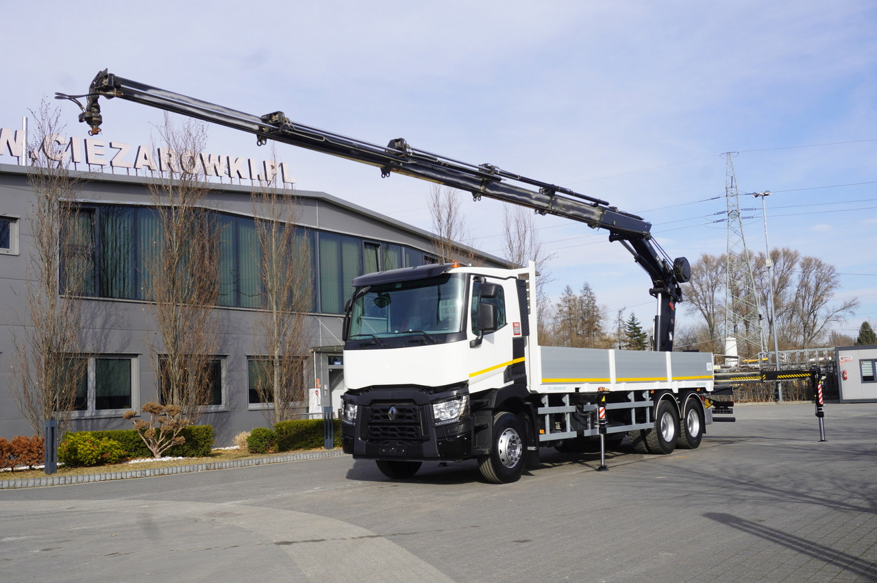 RENAULT C430 / HIAB 244 EP-5 HIDUO crane 8400 kg 15 m / Platform with stanchions - Skogsvogn: bilde 1 RENAULT C430 / HIAB 244 EP-5 HIDUO crane 8400 kg 15 m / Platform with stanchions - Skogsvogn: bilde 1