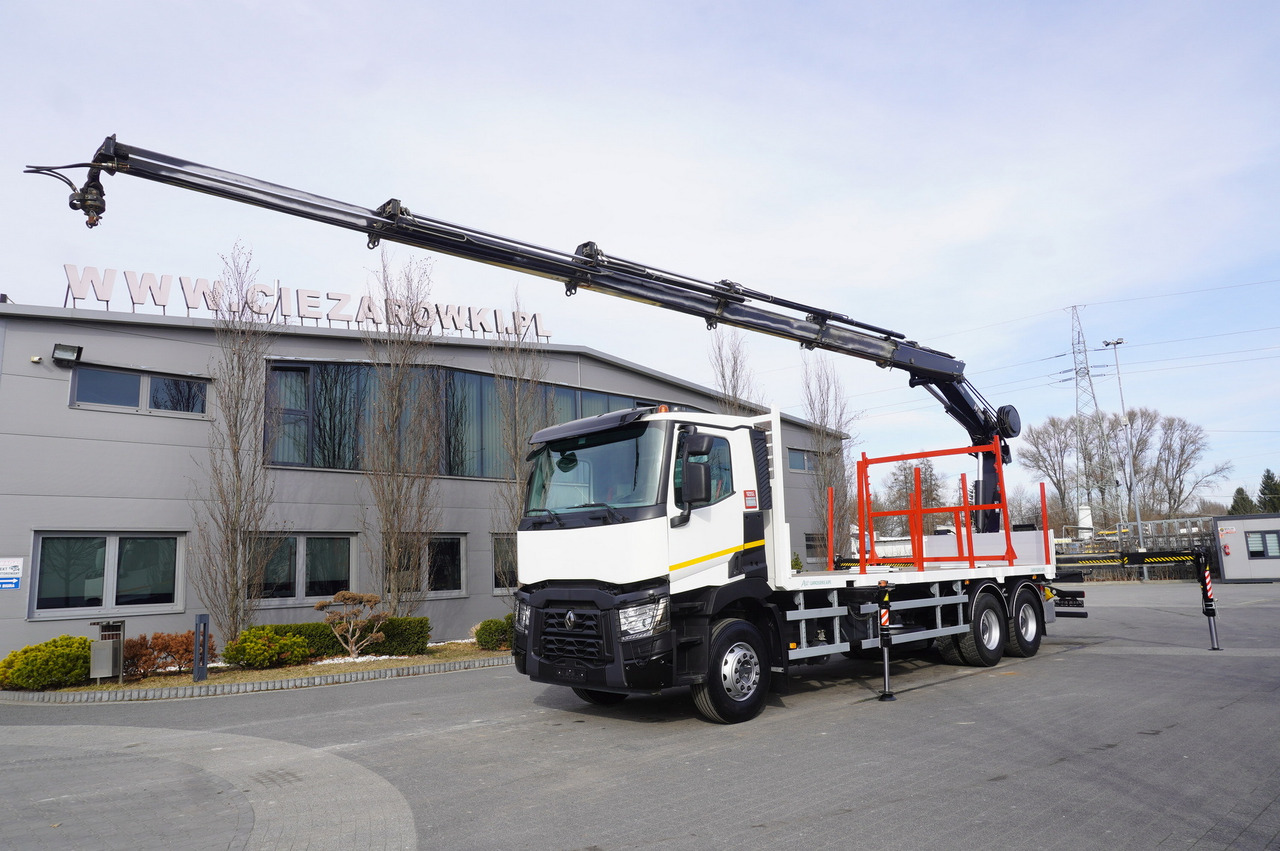 RENAULT C430 / HIAB 244 EP-5 HIDUO crane 8400 kg 15 m / Platform with stanchions - Kranbil: bilde 2 RENAULT C430 / HIAB 244 EP-5 HIDUO crane 8400 kg 15 m / Platform with stanchions - Kranbil: bilde 2