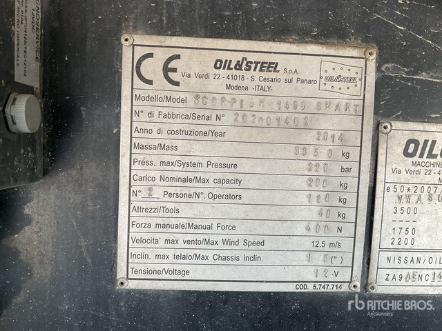 2014 Nissan NT400 Cabstar 35.12 2014 Oil&Steel Scorpion 1490 Sm ... Bucket Truck - Billift: bilde 5 2014 Nissan NT400 Cabstar 35.12 2014 Oil&Steel Scorpion 1490 Sm ... Bucket Truck - Billift: bilde 5