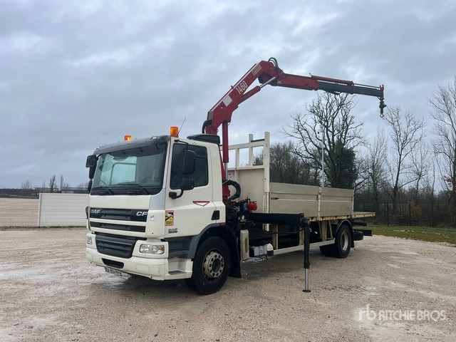 2008 DAF CF75.310 2008 Hojbjerg Maskinfabrik 1460 ... Flatbed Truck with Crane - Planbil, Kranbil: bilde 2 2008 DAF CF75.310 2008 Hojbjerg Maskinfabrik 1460 ... Flatbed Truck with Crane - Planbil, Kranbil: bilde 2