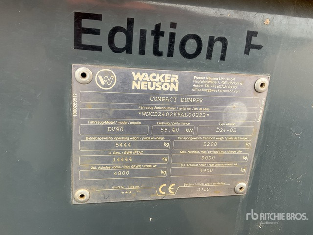 2019 Wacker Neuson DV90 9 ton 4x4 Swivel Dumper - Dumper: bilde 1 2019 Wacker Neuson DV90 9 ton 4x4 Swivel Dumper - Dumper: bilde 1
