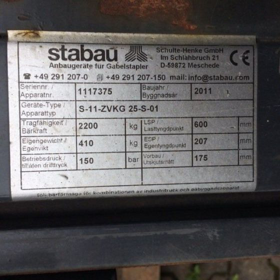 Stabau Fork positioner with separate side shift - Utstyr for Materialhåndteringsutstyr: bilde 1 Stabau Fork positioner with separate side shift - Utstyr for Materialhåndteringsutstyr: bilde 1