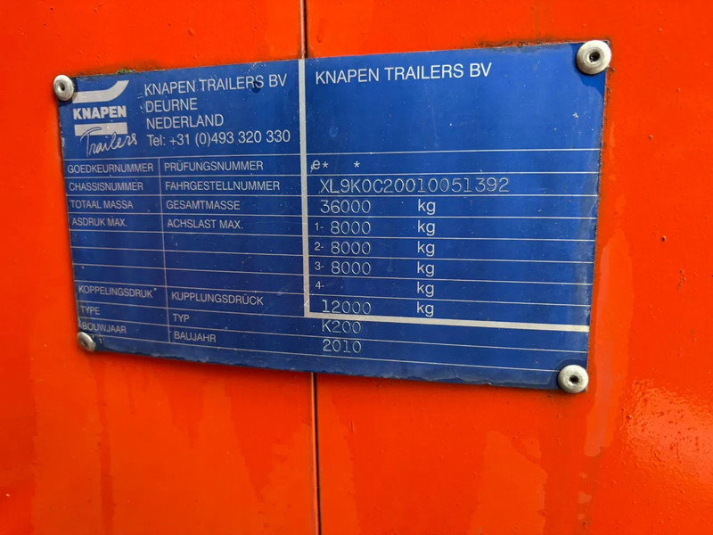 Knapen Trailers K200 93m3 10MM Cargo floor Liftas, very good condition - Med walking floor semitrailer: bilde 3 Knapen Trailers K200 93m3 10MM Cargo floor Liftas, very good condition - Med walking floor semitrailer: bilde 3