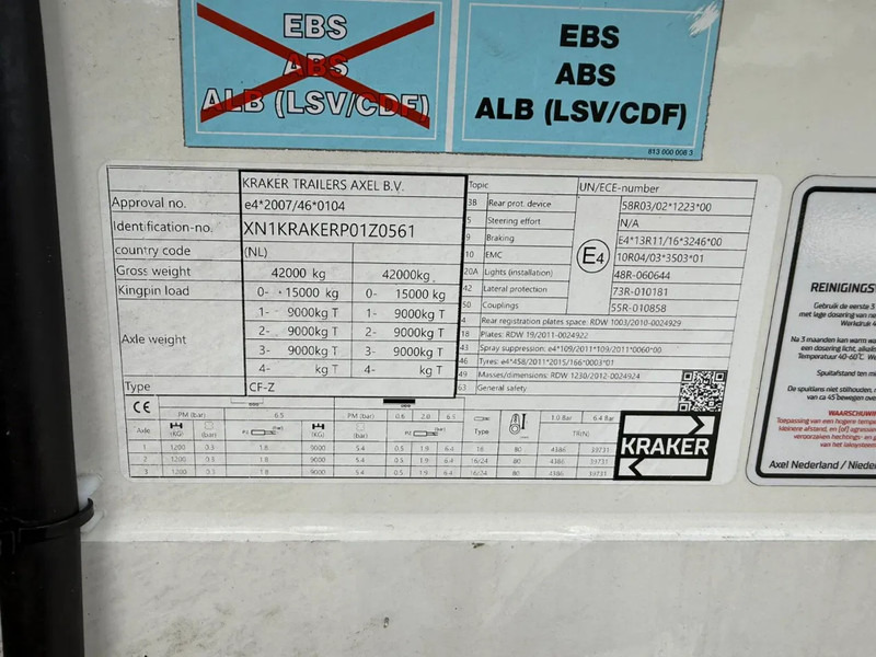 Kraker CF-ISO Koel / Walkingfloor Thermo King SLX 400 Alcoa's - Med walking floor semitrailer: bilde 3 Kraker CF-ISO Koel / Walkingfloor Thermo King SLX 400 Alcoa's - Med walking floor semitrailer: bilde 3