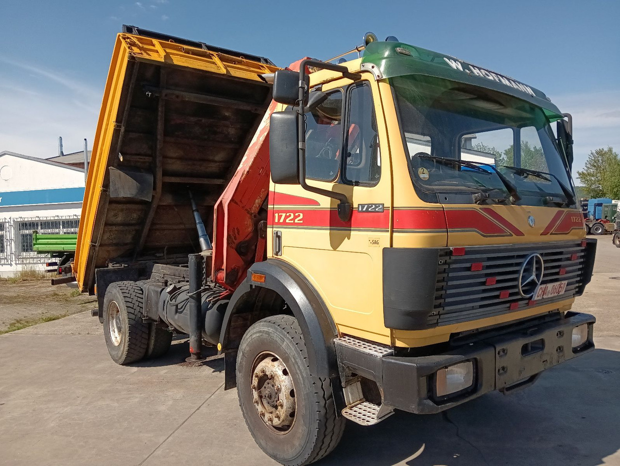 Mercedes-Benz SK 1722 AK 4x4 Blatt Schalter PalfingerPK10500A4 - Tippbil, Kranbil: bilde 1 Mercedes-Benz SK 1722 AK 4x4 Blatt Schalter PalfingerPK10500A4 - Tippbil, Kranbil: bilde 1