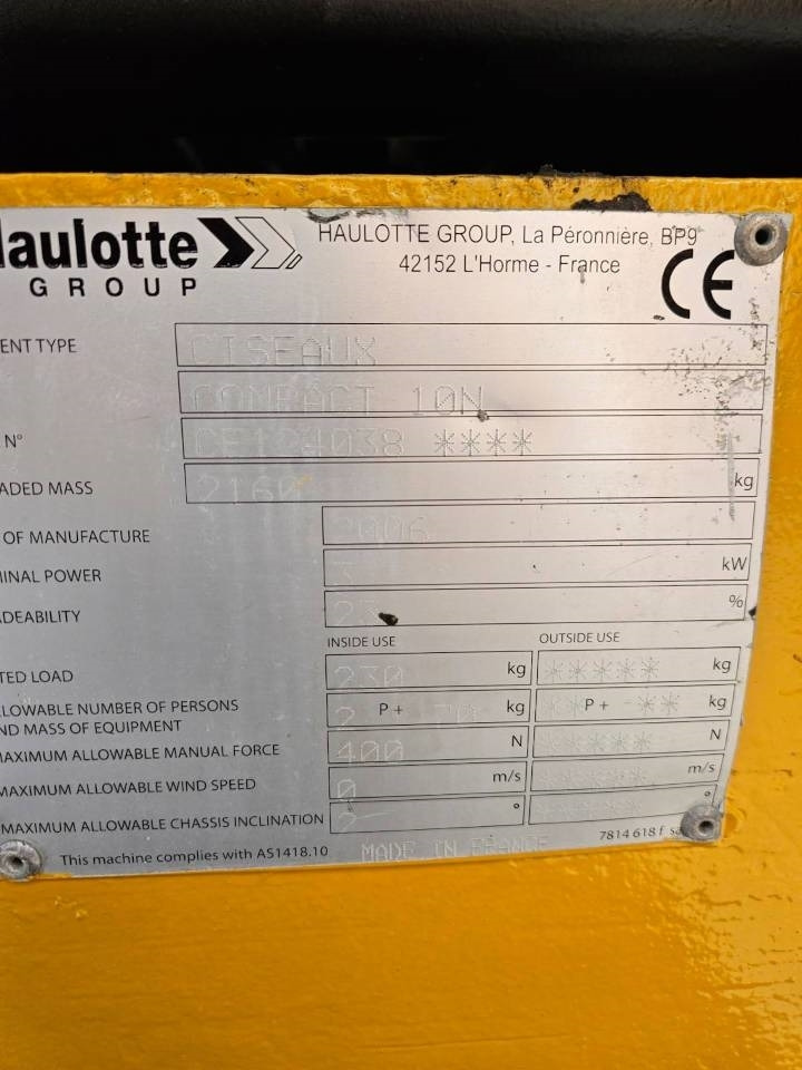 Haulotte Compact 10 N - Sakselift: bilde 5 Haulotte Compact 10 N - Sakselift: bilde 5