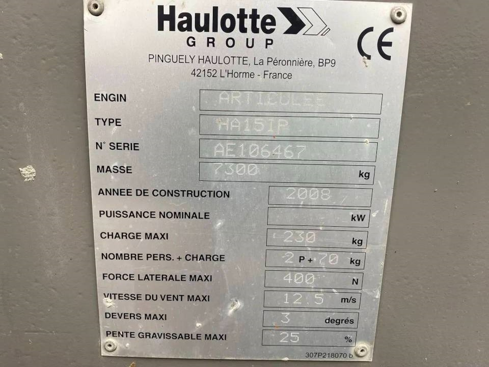 Haulotte HA 15 IP - Bomlift: bilde 4 Haulotte HA 15 IP - Bomlift: bilde 4