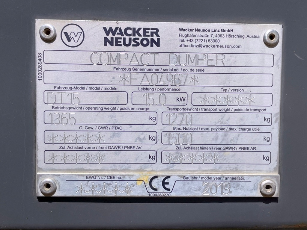 Neuson DT15 (4076) - Kompaktdumper: bilde 3 Neuson DT15 (4076) - Kompaktdumper: bilde 3