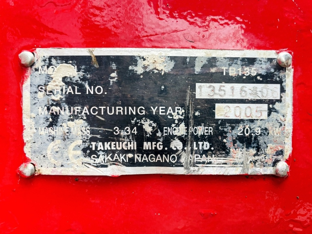 Takeuchi TB135 (4056) - Minigraver: bilde 3 Takeuchi TB135 (4056) - Minigraver: bilde 3