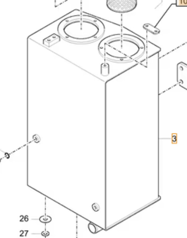 Case 31ML-01017CG - 31ML-01018CG - Hydraulisk tank for Bygg og anlegg: bilde 1 Case 31ML-01017CG - 31ML-01018CG - Hydraulisk tank for Bygg og anlegg: bilde 1