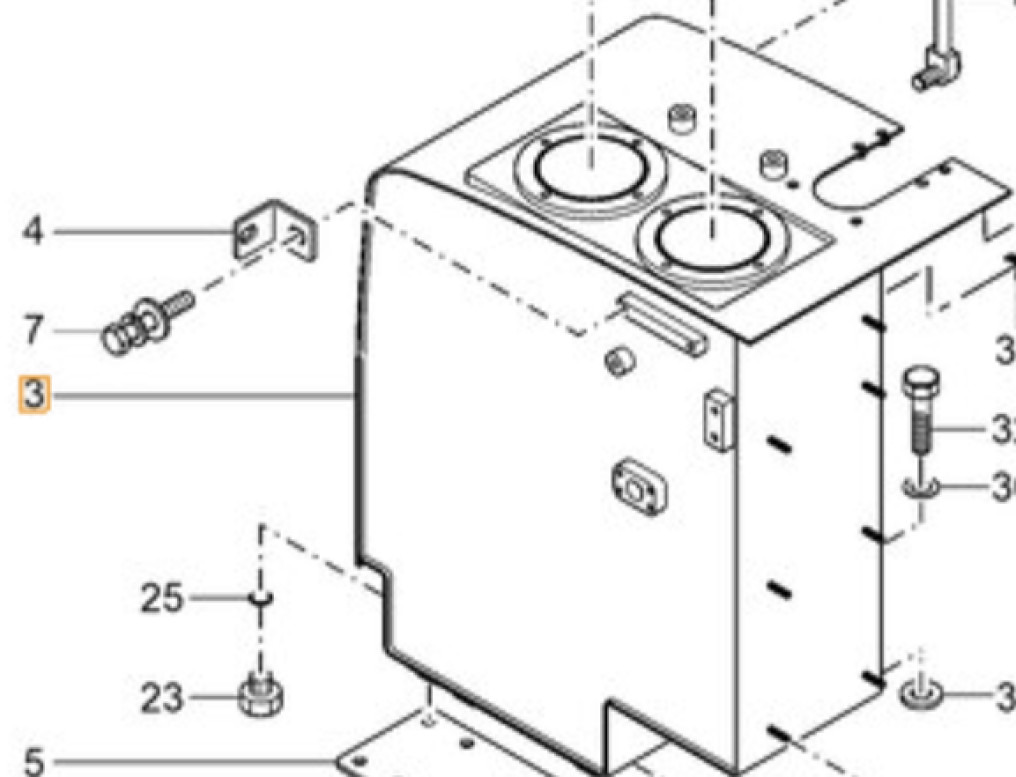 Case 3LM9-07010 - Hydraulisk tank for Bygg og anlegg: bilde 1 Case 3LM9-07010 - Hydraulisk tank for Bygg og anlegg: bilde 1