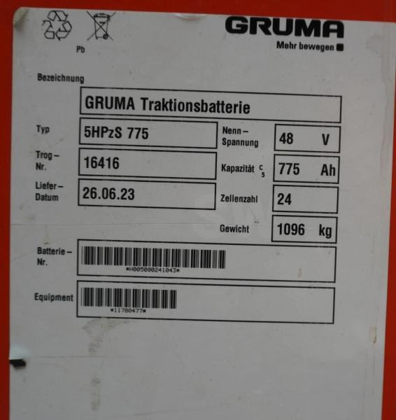 GRUMA 48 Volt 5 PzS 775 Ah - Batteri: bilde 5 GRUMA 48 Volt 5 PzS 775 Ah - Batteri: bilde 5