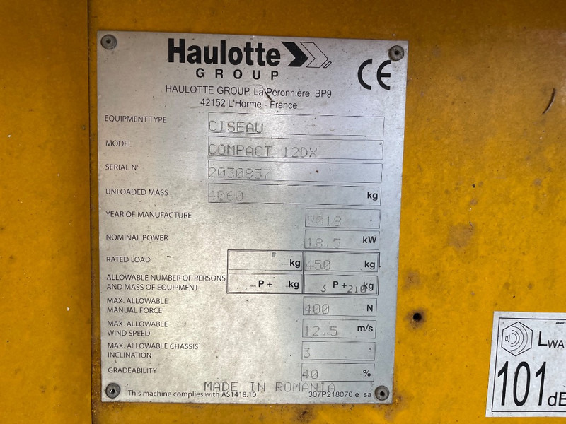 Haulotte Compact 12 DX - Sakselift: bilde 3 Haulotte Compact 12 DX - Sakselift: bilde 3