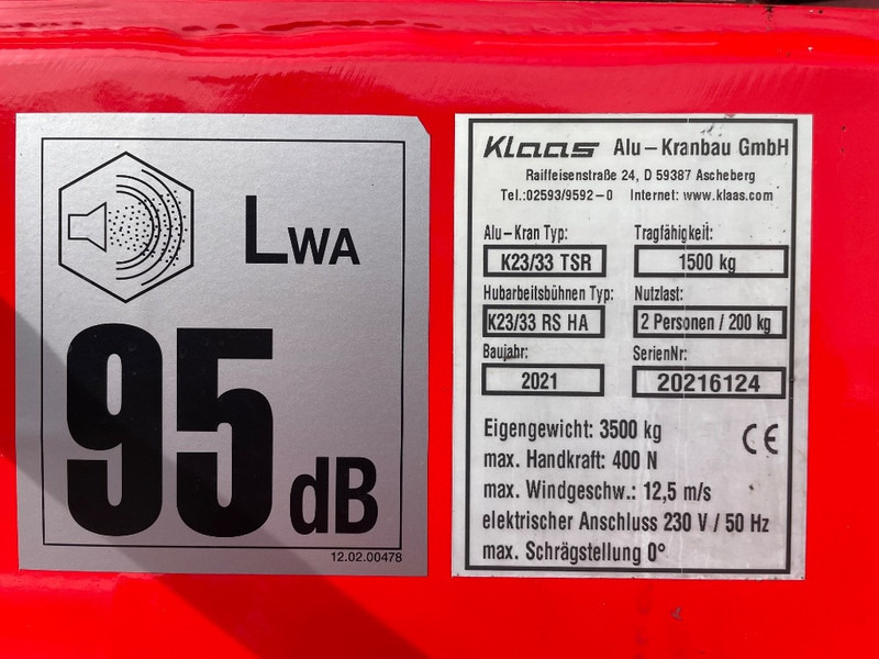 Klaas K 23/33 TSR - Allterrengkran: bilde 3 Klaas K 23/33 TSR - Allterrengkran: bilde 3