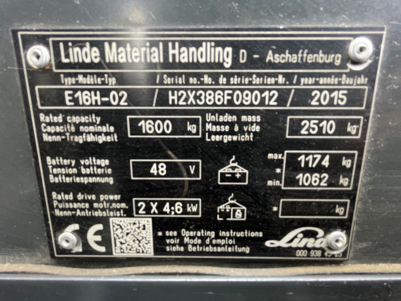 Linde E 16 H-02 GERESERVEERD - El-truck: bilde 3 Linde E 16 H-02 GERESERVEERD - El-truck: bilde 3