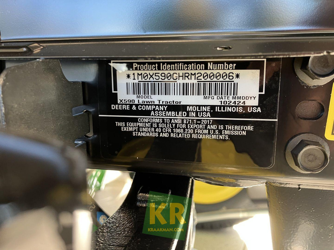 John Deere X590 - Gressklipper: bilde 2 John Deere X590 - Gressklipper: bilde 2