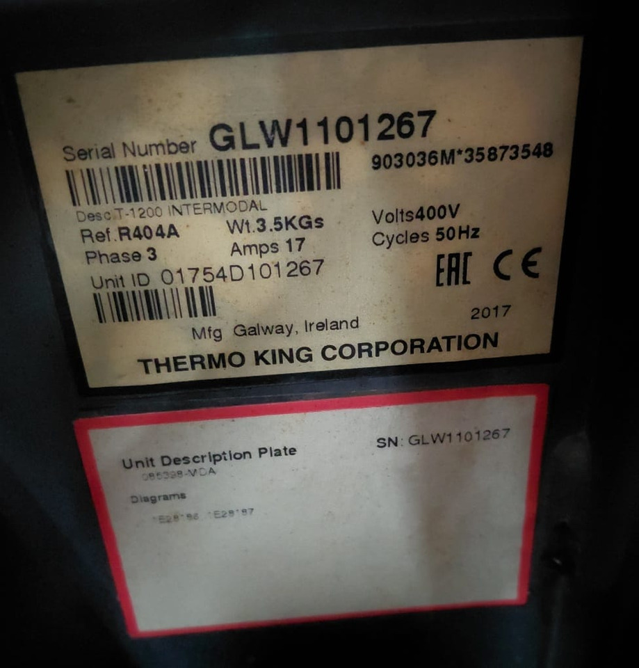 Thermo King T-1200 S/N : GLW1101267 - Kjøle- og fryseaggregat: bilde 2 Thermo King T-1200 S/N : GLW1101267 - Kjøle- og fryseaggregat: bilde 2