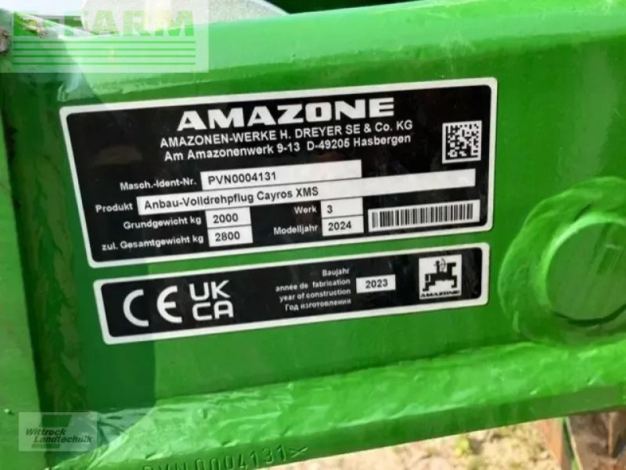 Amazone cayros xms 5-950 - Plog: bilde 2 Amazone cayros xms 5-950 - Plog: bilde 2