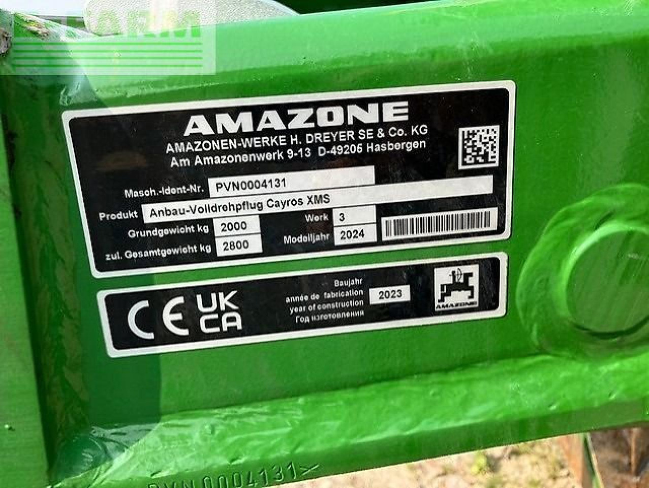 Amazone cayros xms 5-950 - Plog: bilde 2 Amazone cayros xms 5-950 - Plog: bilde 2