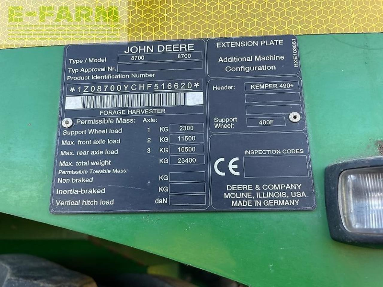 Forhøster John Deere 8700i: bilde 6