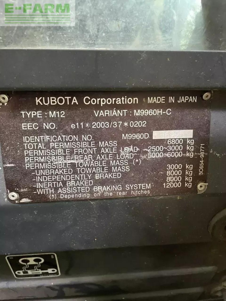 Kubota m9960 - Traktor: bilde 5 Kubota m9960 - Traktor: bilde 5