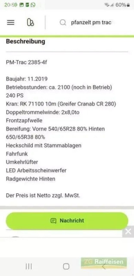 Pfanzelt 2385-4f - Traktor: bilde 5 Pfanzelt 2385-4f - Traktor: bilde 5