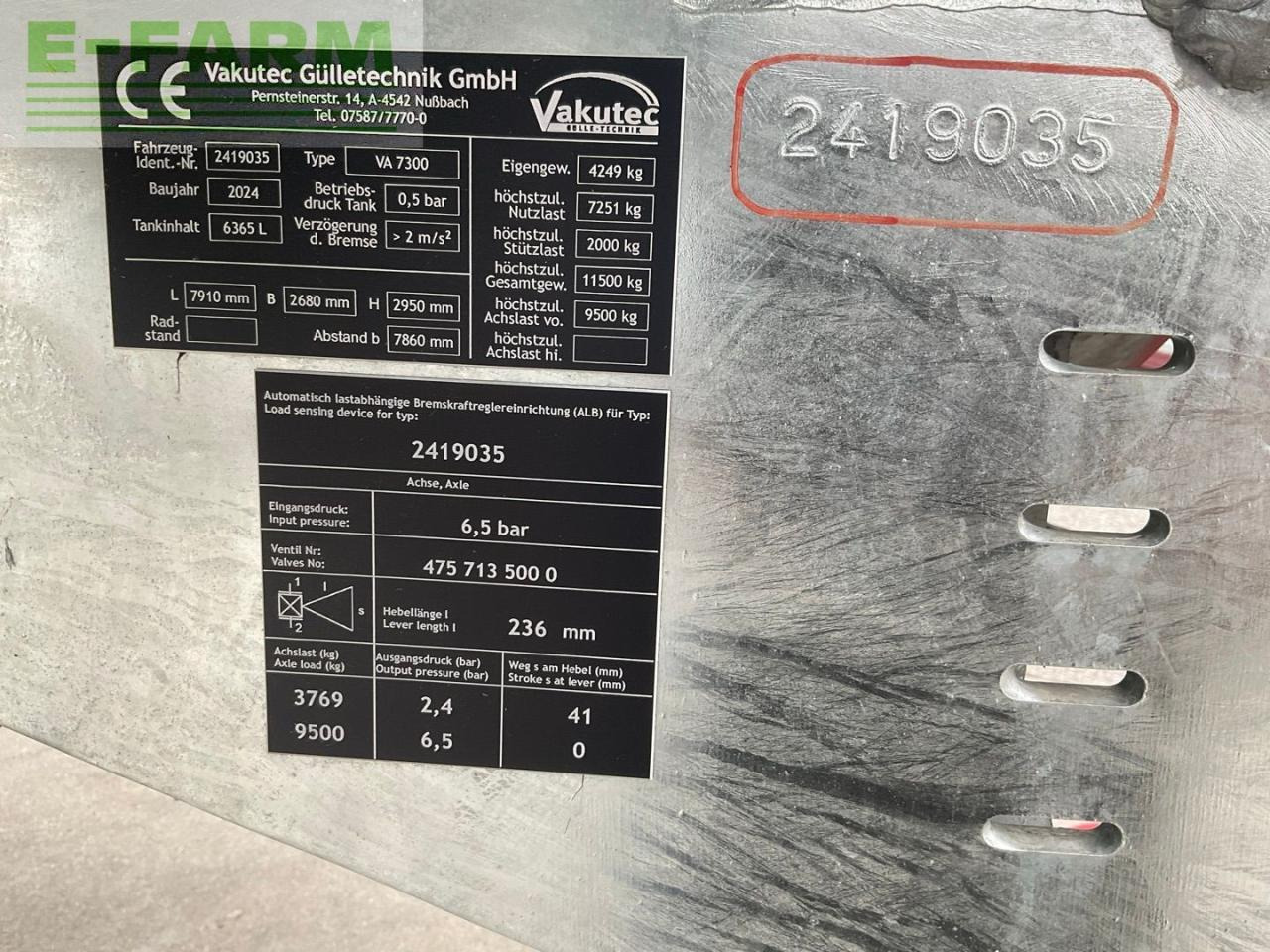 Gjødselutstyr VA 7300: bilde 9