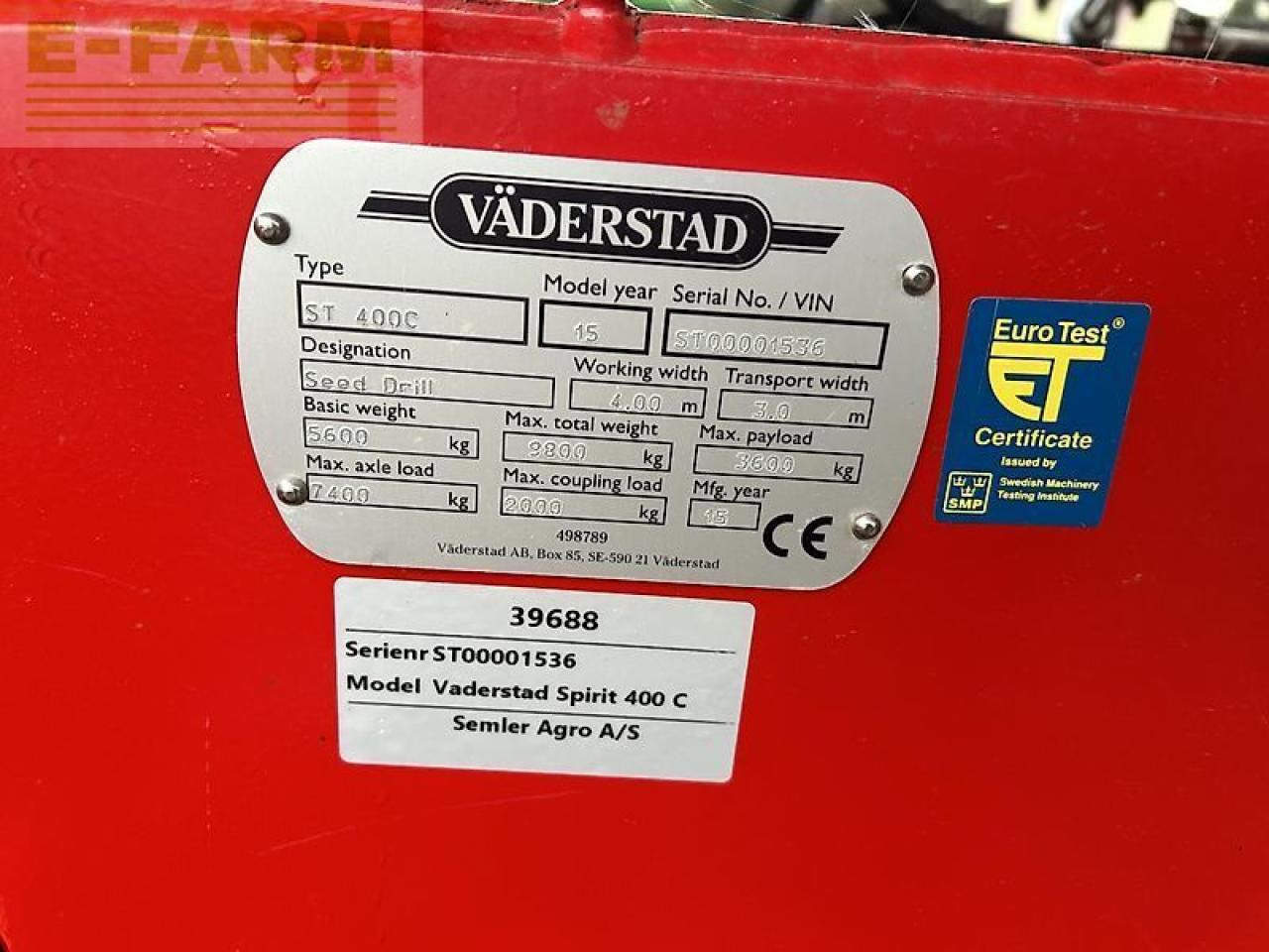 Väderstad spirit 400c - Såmaskin: bilde 4 Väderstad spirit 400c - Såmaskin: bilde 4