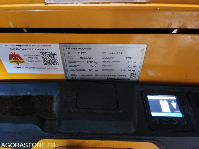 2 TRANSPALETTES ELECTRIQUE A LEVEE INITIALE 24V 150Ah CHARGEUR EMBARQUE DE 2019 - Lavtløftende truck: bilde 3 2 TRANSPALETTES ELECTRIQUE A LEVEE INITIALE 24V 150Ah CHARGEUR EMBARQUE DE 2019 - Lavtløftende truck: bilde 3