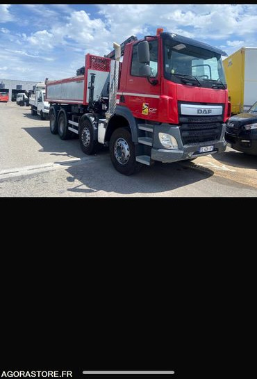 PORTEUR DAF 8X4 BIBENNE GRUE - 2017 - 198000 Kms - Lastebil: bilde 1 PORTEUR DAF 8X4 BIBENNE GRUE - 2017 - 198000 Kms - Lastebil: bilde 1