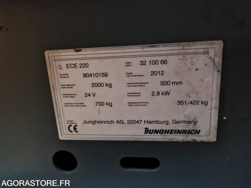 PREPARATEUR DE COMMANDE JUNGHEINRICH ECE220 - 2012 - 2391 HEURES - Materialhåndteringsutstyr: bilde 2 PREPARATEUR DE COMMANDE JUNGHEINRICH ECE220 - 2012 - 2391 HEURES - Materialhåndteringsutstyr: bilde 2