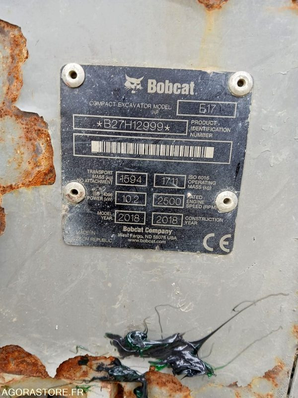 Mini pelle Bobcat E17 avec 2 godets - Gravemaskin: bilde 2 Mini pelle Bobcat E17 avec 2 godets - Gravemaskin: bilde 2