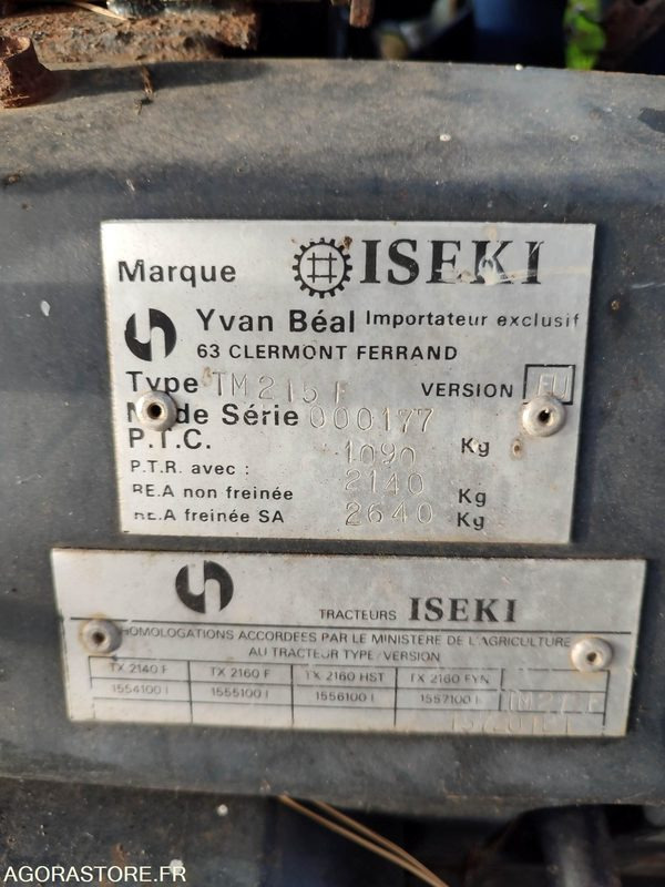 Tracteur ISEKI TM215 - en panne - Traktor: bilde 5 Tracteur ISEKI TM215 - en panne - Traktor: bilde 5