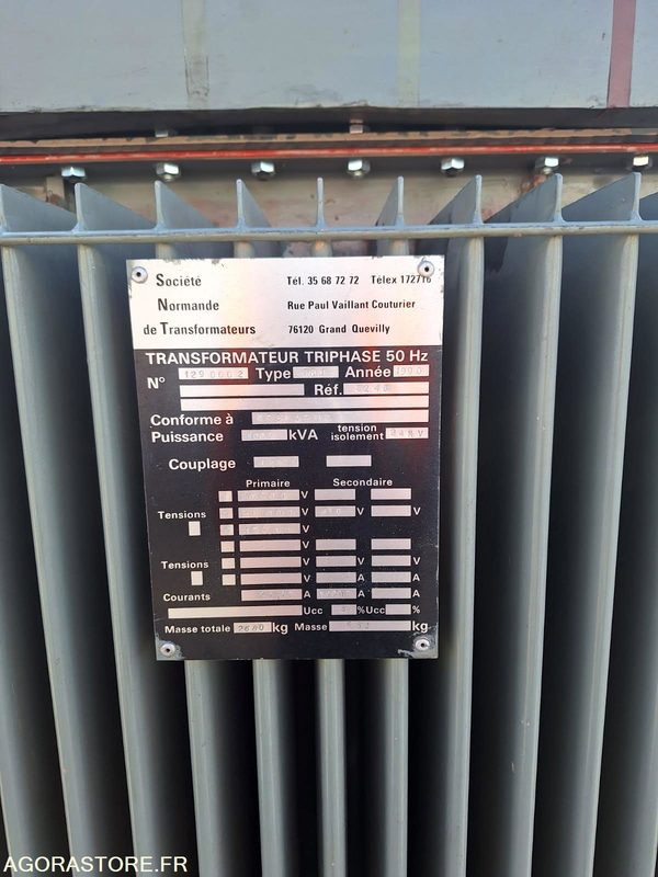 Transformateur électrique huile minérale 1000 kVA SNT - Verktøy/ Utstyr: bilde 2 Transformateur électrique huile minérale 1000 kVA SNT - Verktøy/ Utstyr: bilde 2