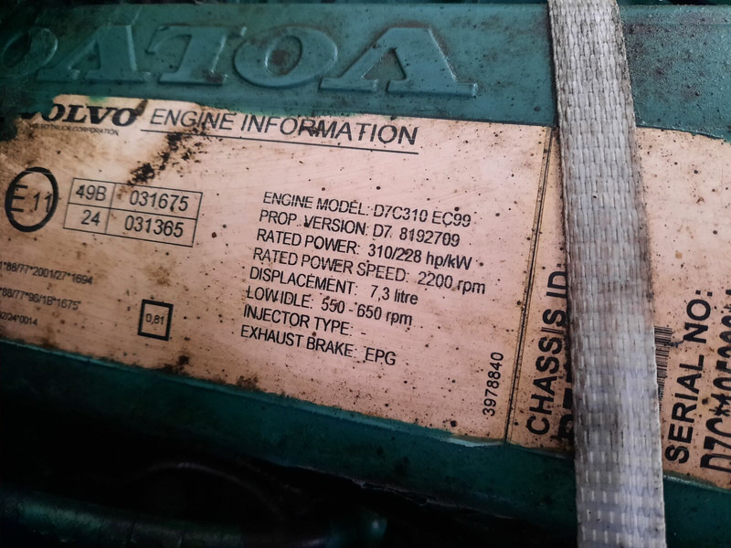 Volvo D7C-310 EC99 - Motor: bilde 5 Volvo D7C-310 EC99 - Motor: bilde 5