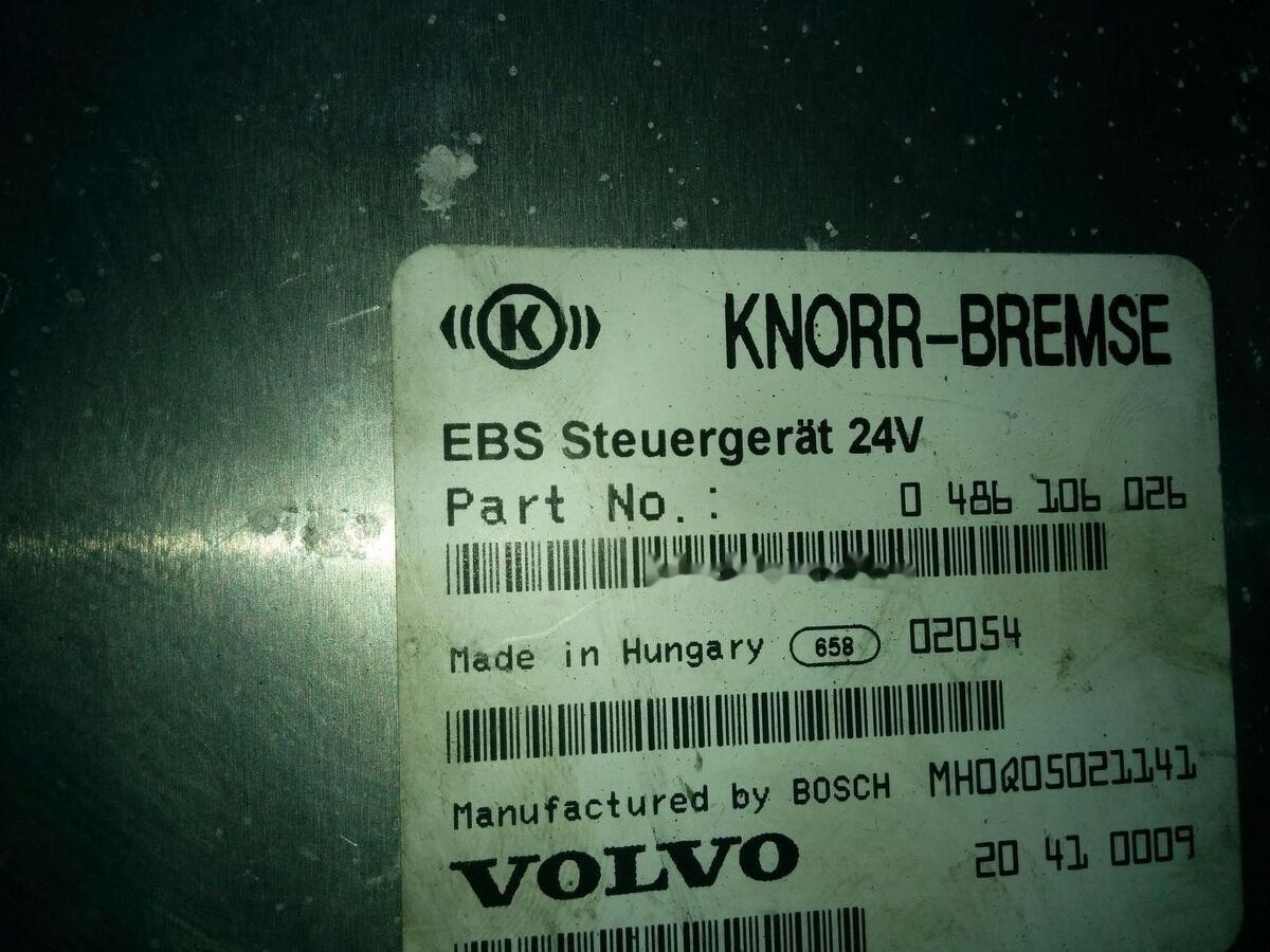 Volvo KNOR-BREMSE EBS 0486106063, 0486106028.\\\\ 0486106050 .\\ 063\\ Volvo Scania - Styreenhet for Buss: bilde 3 Volvo KNOR-BREMSE EBS 0486106063, 0486106028.\\\\ 0486106050 .\\ 063\\ Volvo Scania - Styreenhet for Buss: bilde 3
