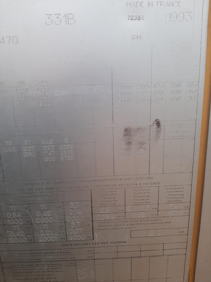 Potain GTMR 331B - Selvreisende kran: bilde 1 Potain GTMR 331B - Selvreisende kran: bilde 1