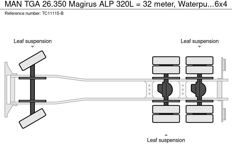 Lastebil MAN TGA 26.350 Magirus ALP 320L = 32 meter, Waterpump, 6x4, Steel springs: bilde 11 Lastebil MAN TGA 26.350 Magirus ALP 320L = 32 meter, Waterpump, 6x4, Steel springs: bilde 11