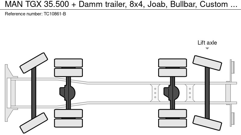 MAN TGX 35.500 + Damm trailer, 8x4, Joab, Bullbar, Custom interieur - Krokbil: bilde 4 MAN TGX 35.500 + Damm trailer, 8x4, Joab, Bullbar, Custom interieur - Krokbil: bilde 4